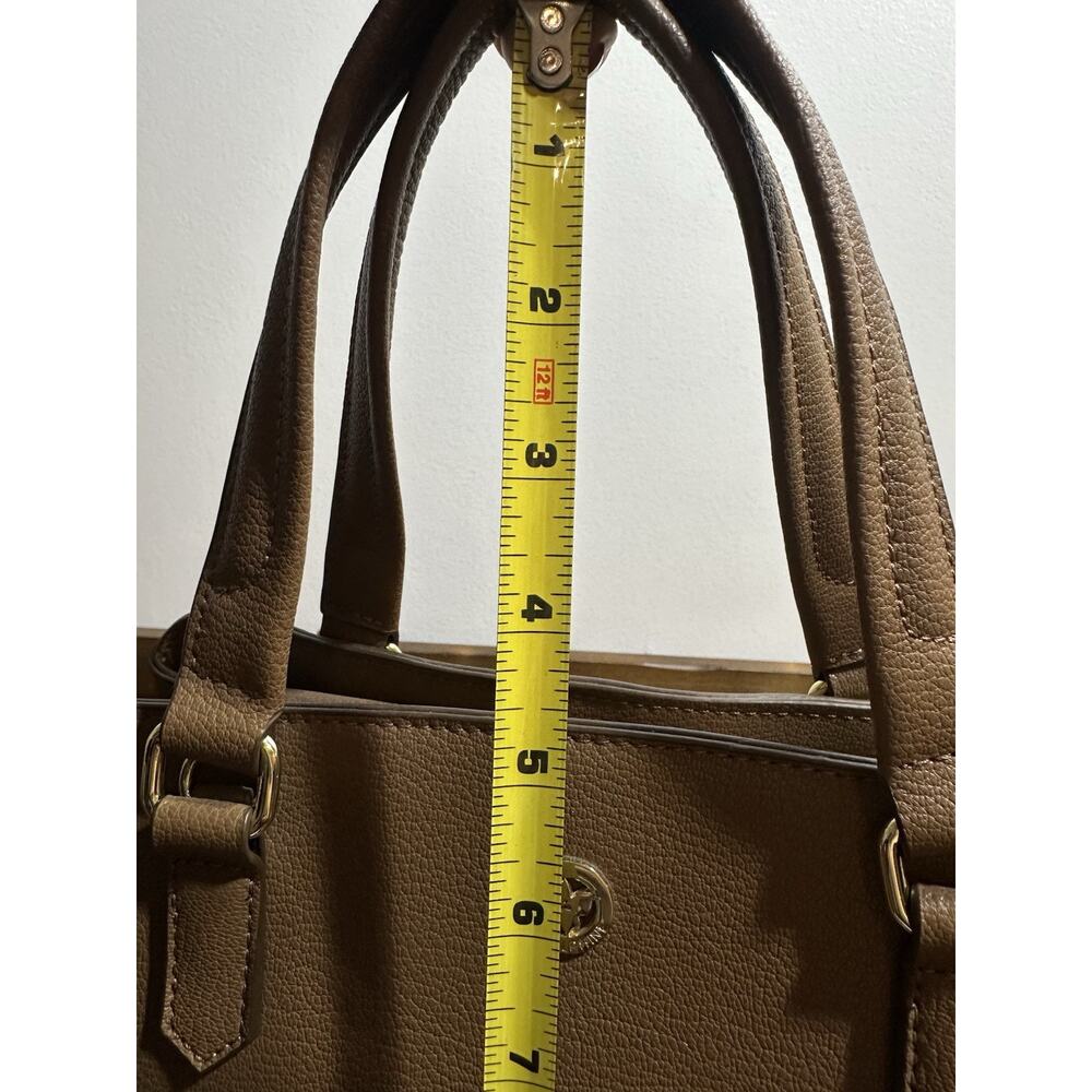 ORA DELPHINE SATCHEL PEBBLE LEATHER CAMEL TAN 12" X 7" SMALL Bag CLASSIC LUXURY - Picture 9 of 16